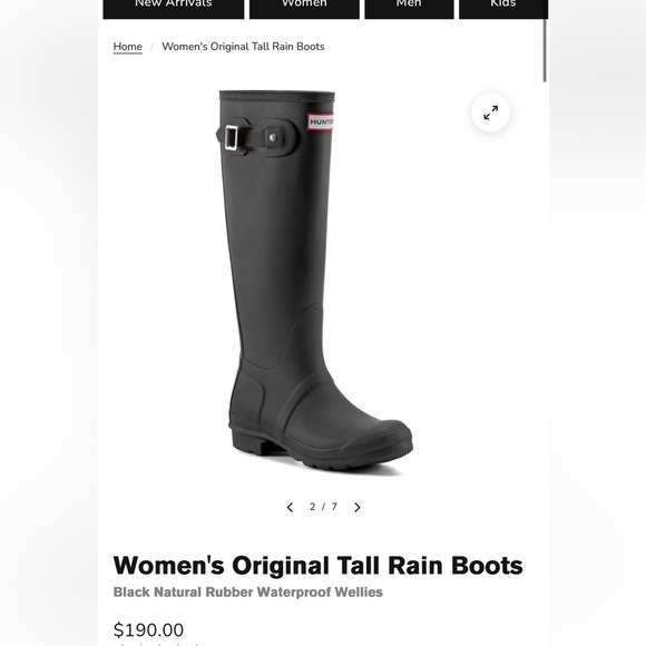 Hunter Shoes - Hunter Classic Black Waterproof Boots